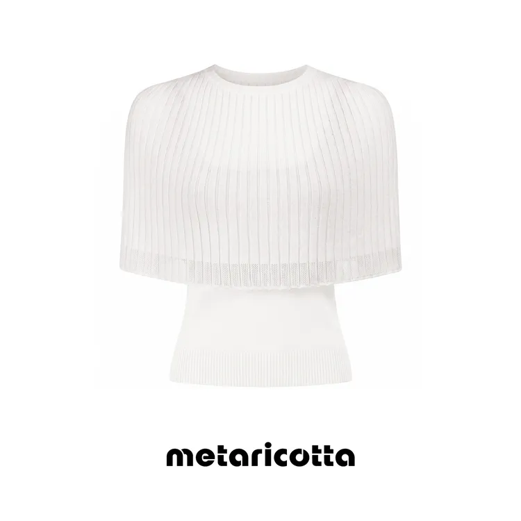 Metaricotta [ 雾感 ]斗篷吊带两件套 黑色/白色