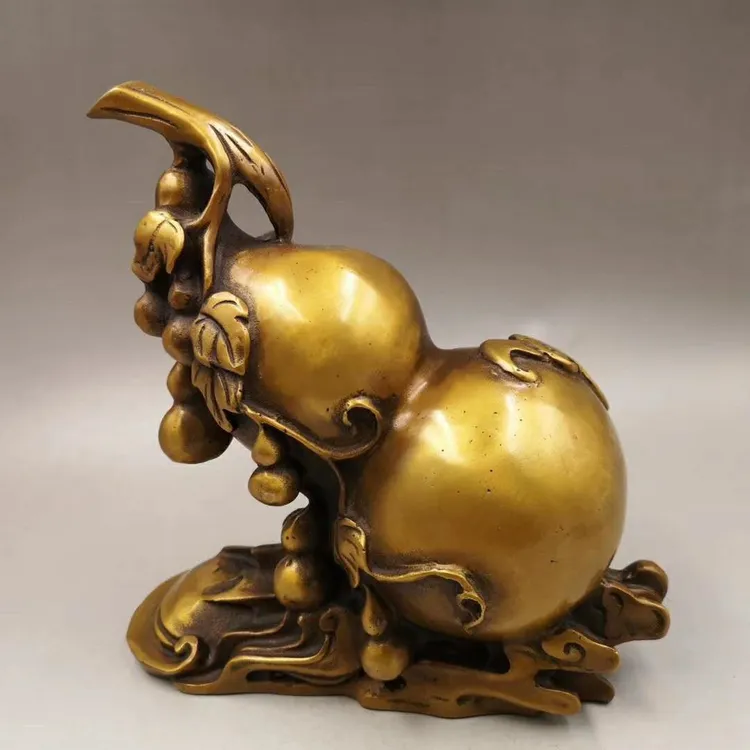 古韵斋仿古黄铜葫芦黄铜葫芦蝙蝠葫芦黄铜葫芦工艺品摆件