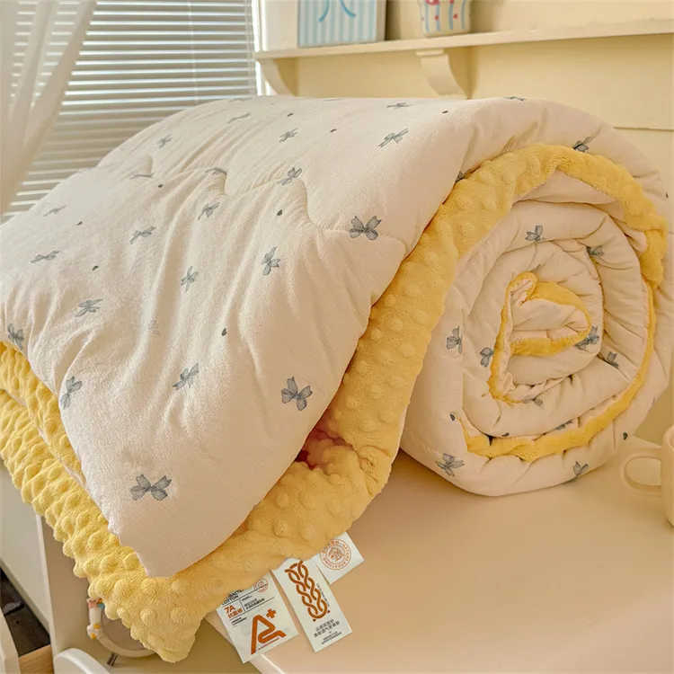 牛奶绒豆豆被子冬被芯2025新款加厚保暖棉被宿舍单人加绒春秋被褥