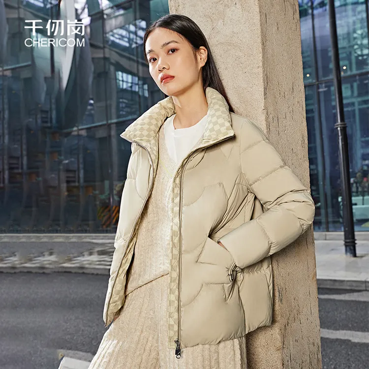 千仞岗冬季女士百搭时尚潮流休闲宽松保暖短款羽绒服外套Y289163Y