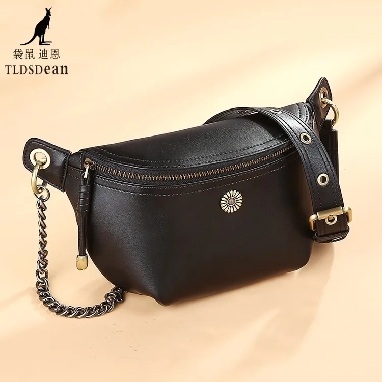 腰包单肩斜挎新款潮流时尚百搭洋气休闲真皮简约韩版网红女士腰包