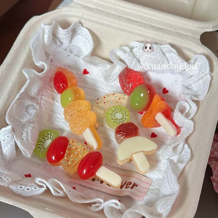 清透水果糖果冰糖葫芦发夹个性食玩发卡侧边碎发夹刘海夹趣味头饰