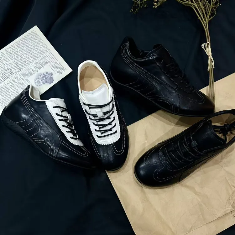 【周大米】德训鞋休闲鞋25年新款跟高 5公分！ 车线复古低帮赛车鞋