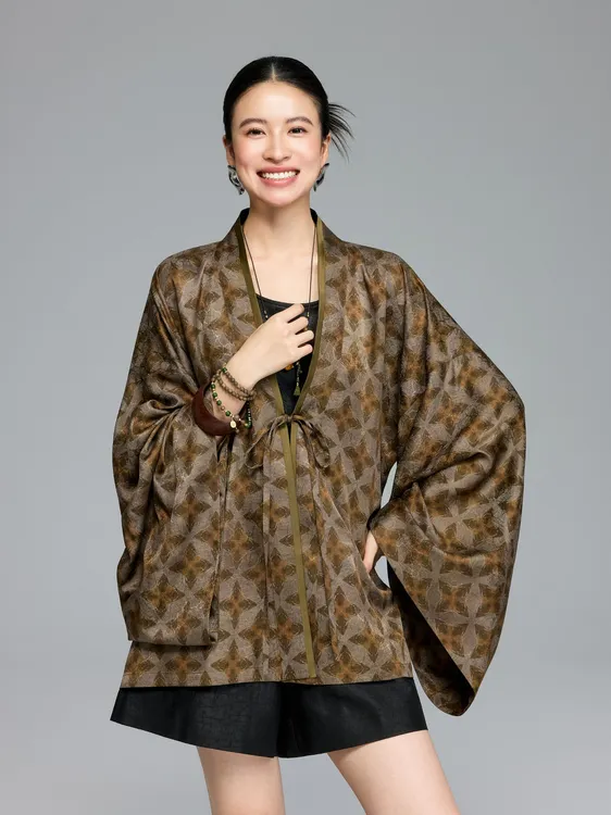 初见十三娘『东篱下』手工高定外套式国风桑蚕丝气质百搭复古宽松