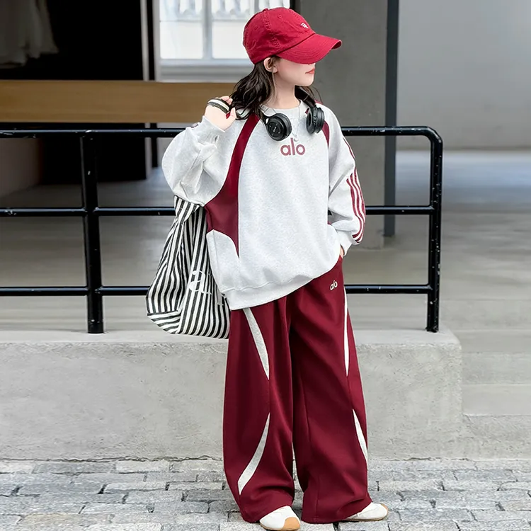 简约潮牌店铺儿童服装2025年新款衣服女童装秋装套装6-12岁高级感
