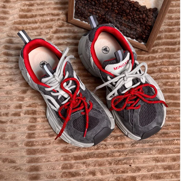 厚底增高复古老爹鞋时尚百搭休闲ins女鞋子真皮百搭潮流运动鞋女