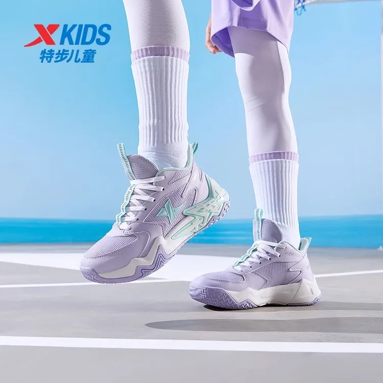 特步儿童冬季新款专业篮球鞋女孩减震防滑软底运动鞋675314129448