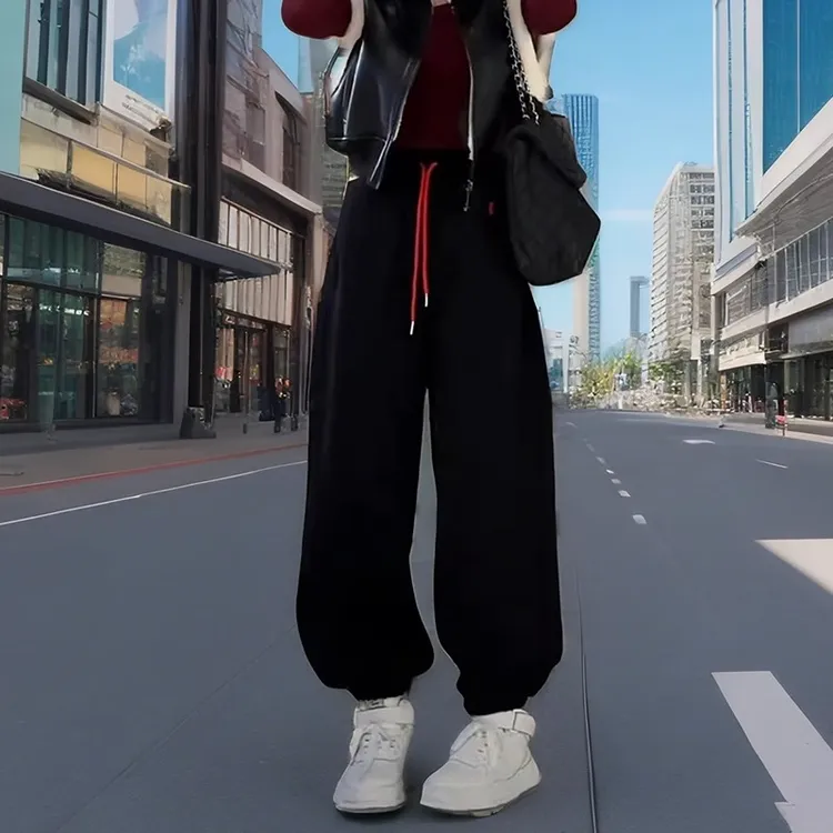 大码加绒卫裤女款爆款2025新款胖妹妹运动裤宽松显瘦哈伦束脚裤女