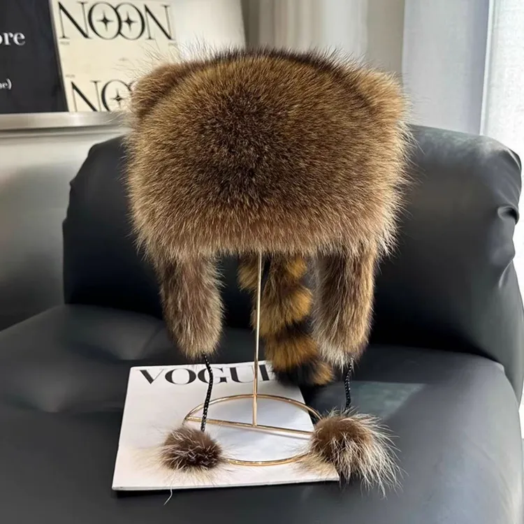 C帽子冬季小浣熊帽毛茸茸护耳帽雷锋霸王儿童保暖可爱亲子帽