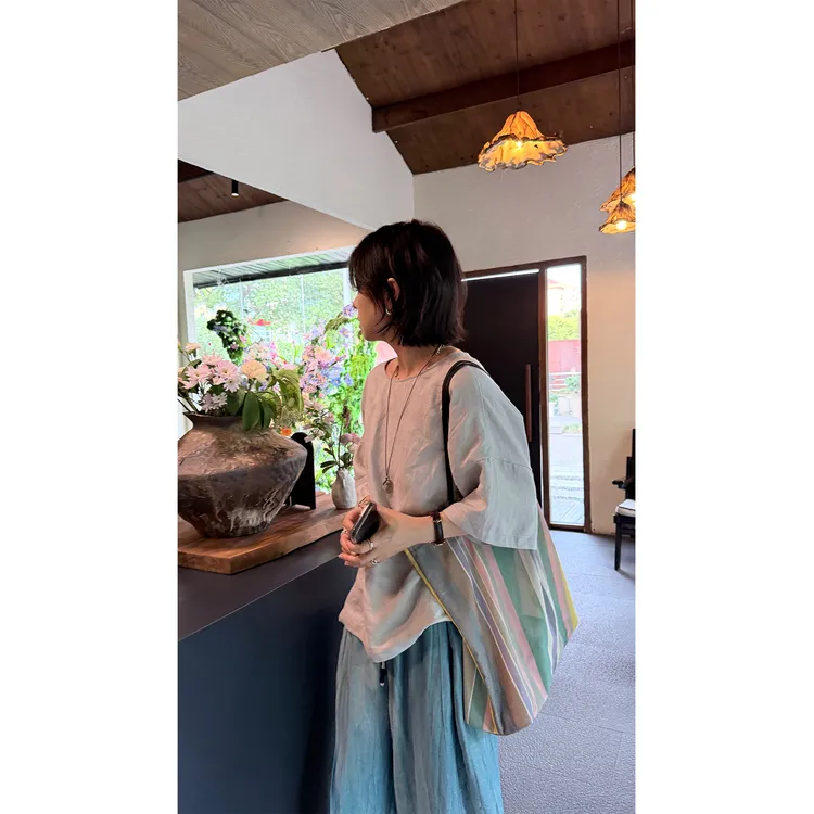 苏安家|“亚麻慵懒T”松弛感的具象化 前后两穿可当开衫纯亚麻上衣