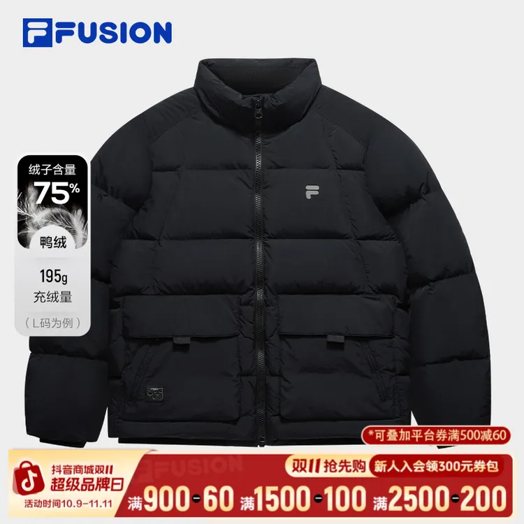 FILA斐乐加绒加厚保暖羽绒服男户外运动保暖鸭绒外套T11M543906F