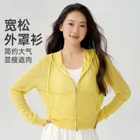 运动宽松休闲连帽罩衫长袖健身瑜伽服普拉提外套女可外穿7393