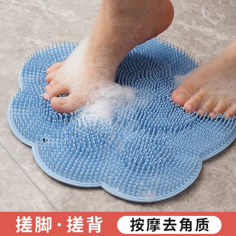 硅胶搓澡垫家用浴室脚垫去死皮神器足底按摩搓脚板小吸盘地垫防滑