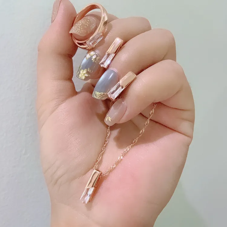 铜合金项链 时尚百搭俄罗斯585紫金套装首饰