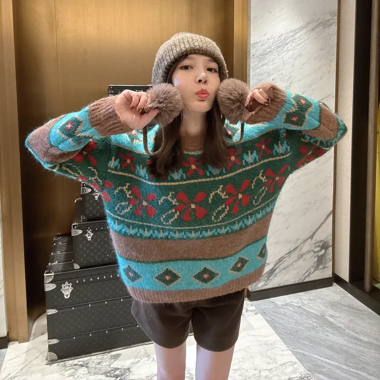 BETTER JOELAY-【圣诞色彩】羊毛套头毛衣气质百搭洋气韩版Z01009