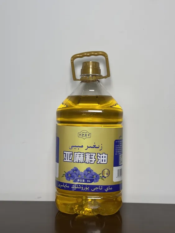 D-玛伊塔季一级物理压榨纯亚麻籽油5L مايتاجى زىغىر مېيى
