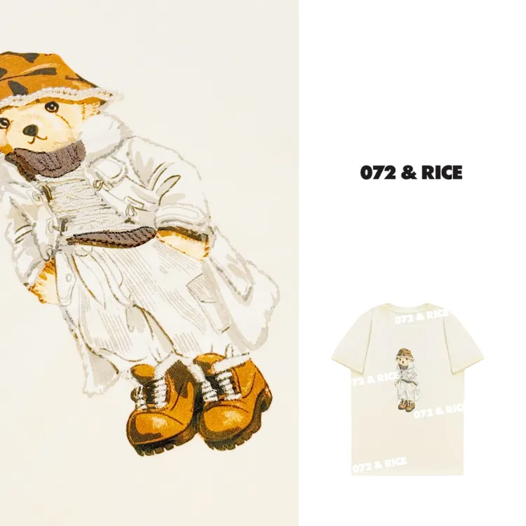 072 & RICE【熊妹TEE】夏季休闲圆领短袖T恤 N-32SZY21