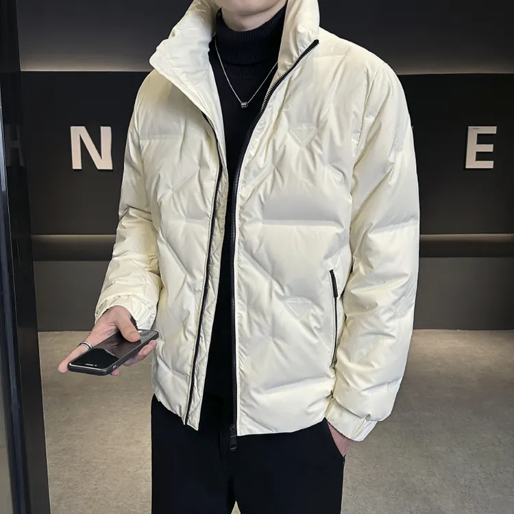 羽绒服男秋季短款立领潮牌青年男装轻薄保暖潮流百搭男士加厚外套