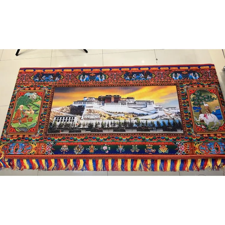 【新疆西藏包邮】新款藏式布达拉宫挂毯挂画客厅办公室背景墙挂饰  商品图
