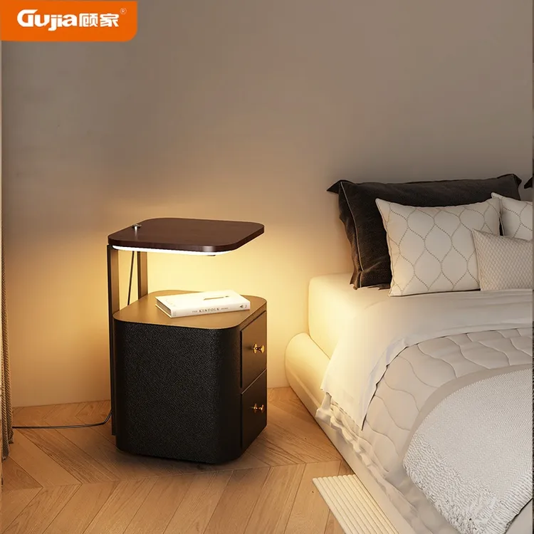 顾家法式奶油风落地灯客厅卧室床头柜感氛围灯颜值沙发置物一体灯