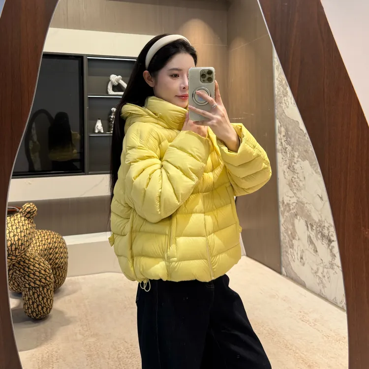 宿慕新款奶黄包连帽羽绒服冬季洋气百搭羽绒服88893小雨女装自产