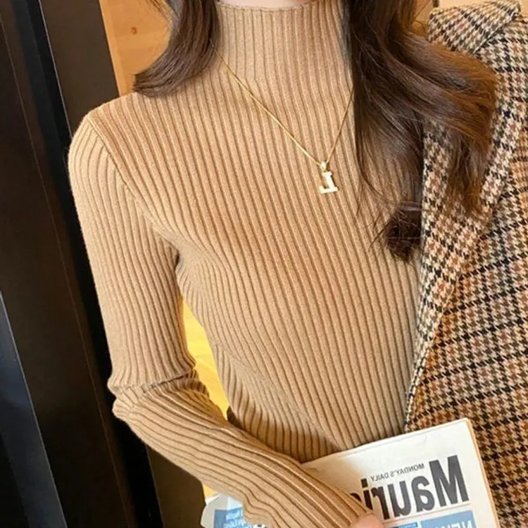 上衣高领半打底新款内时尚女爆款秋冬季年搭衫毛衣针织衫洋气202