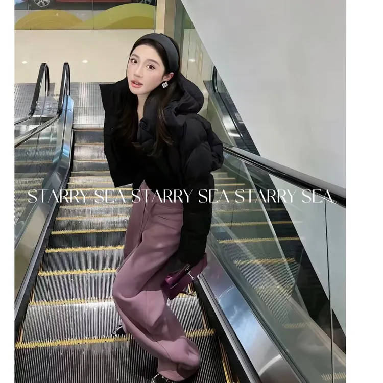 PP 【LU露私服推荐】90白鸭绒三格连帽羽绒服外套#PP0020SY