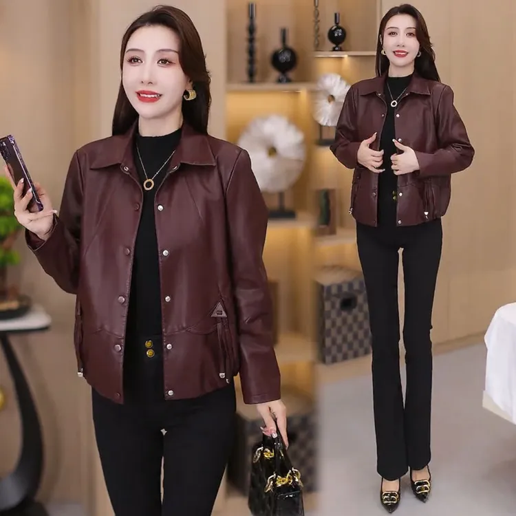 皮衣短外套女2025秋季新款时髦洋气宽松显瘦小个子短款PU皮夹克潮
