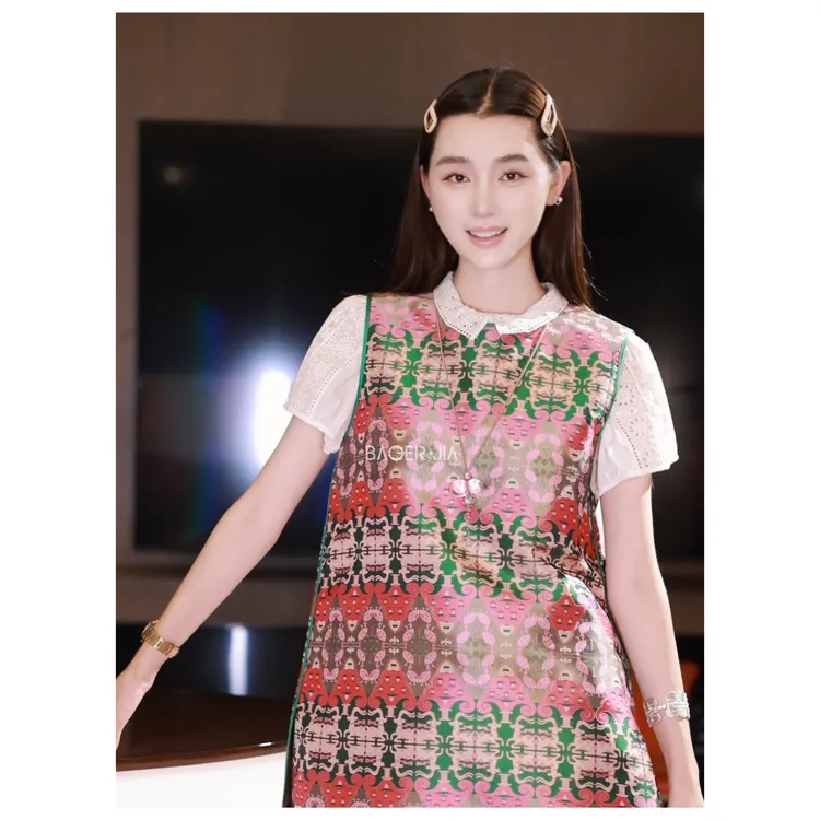 18-宝儿家含幂BE46925205夏季穿搭款国潮风真丝宋锦时髦洋气上衣