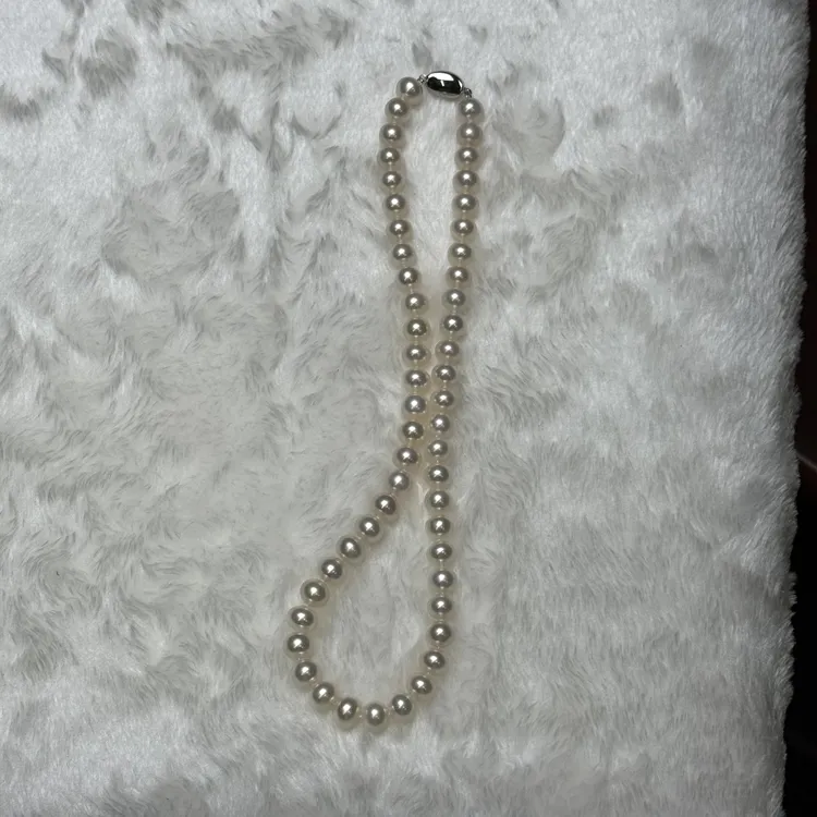 【姐弟珍珠9mm】淡水无核真珍珠项链大点位无暇极光炫彩白色气质