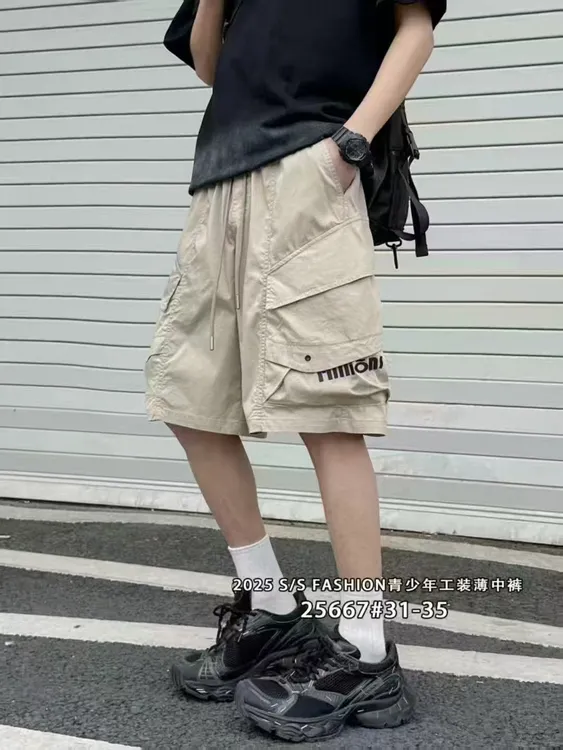 【季末清仓】JD092中大童青少年工装五分裤