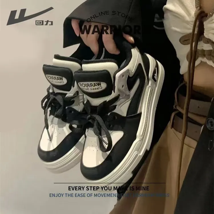 回力小白鞋男女2025年春秋季新款小众熊猫情侣厚底运动增高板鞋商品图