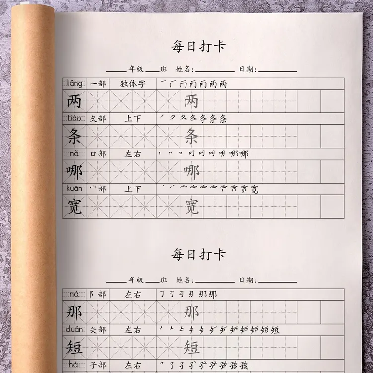 同步小学生生字练字帖一二三四五六年级上下册每日一练写字表字帖