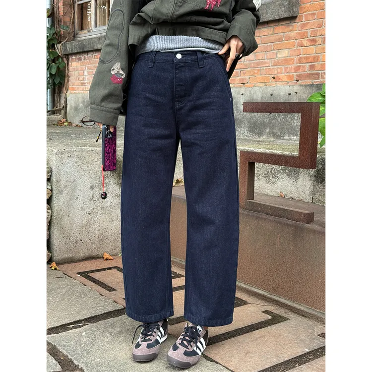 LANGQING 微镰刀通勤水洗秋冬厚牛仔裤46580/46952#