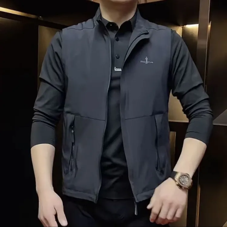 秋季男士新款户外立领休闲马甲时尚爆版网红穿搭防刮潮牌男装马甲