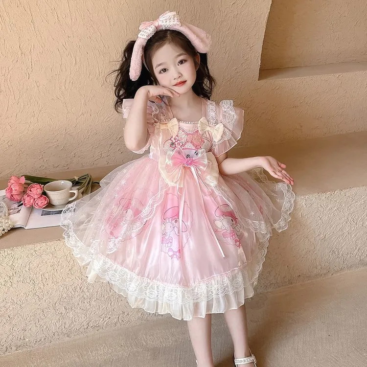 女童夏季连衣裙夏款公主裙粉色夏季新款玉桂狗裙子洋气洛丽塔春装