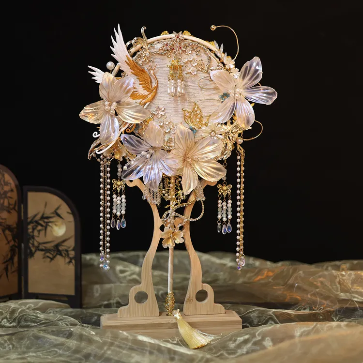 【达人专属】《锦簇流光》 中式婚礼新娘结婚团扇手工成品扇diy材料包