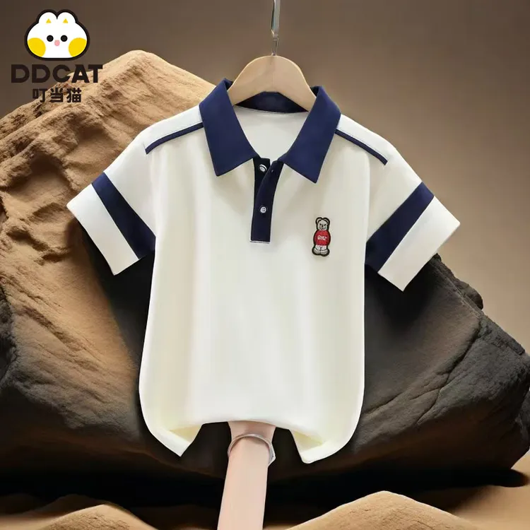 叮当猫男童polo衫短袖夏季新款中大童休闲帅气小男孩宝宝儿童T恤