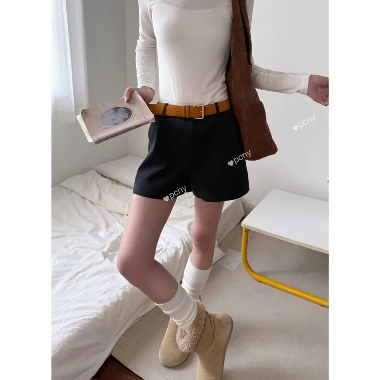 PCNY「利落纯色」不理理秋季新款小众女装时尚百搭休闲短裤