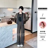 韩系复古波点飘带圆领皮衣外套女2025秋季新款休闲宽松皮夹克