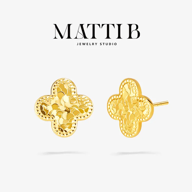 铜合金耳饰 高端四叶草碎碎冰气质经典高级轻奢新爆款耳钉女2080