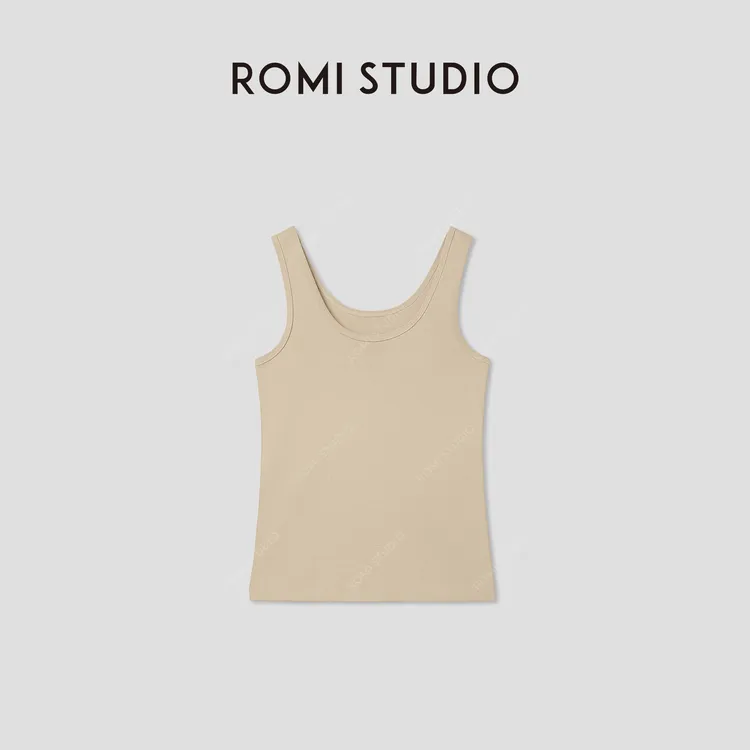 ROMI STUDIO"基础随性"棉质舒适紧致罗纹修身背心吊带RWCRSW3397