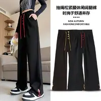 B 门店49&9!糖果休闲裤」羊绒混纺松紧腰加绒直筒卫裤阔腿裤C24743