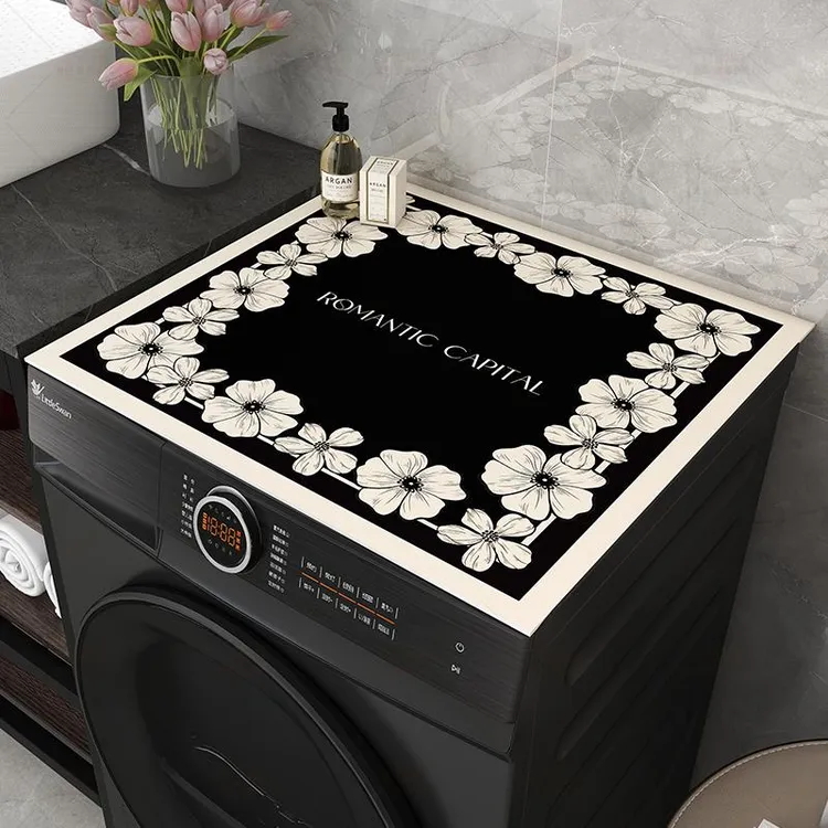 美式用品洗衣机盖垫轻奢台面保护垫冰箱防尘盖布硅藻泥防晒防水