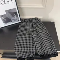 【两个小盆友】儿童秋款韩版格子宽松百搭男女童纯棉休闲裤子880587