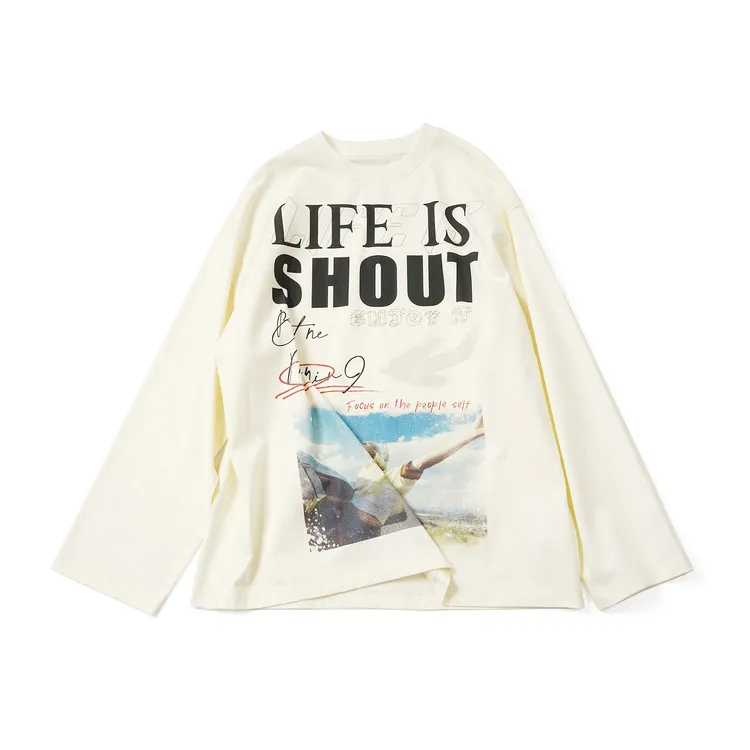 【街头美式长袖】CXEL58244秋季新款显瘦百搭舒适休闲美潮款宽松T恤