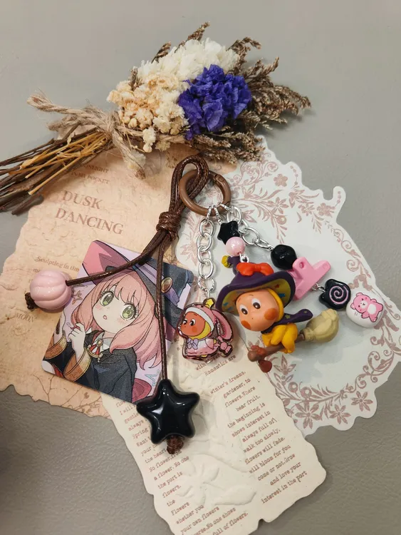 【二创萌粒（K编号）小挂件包挂】diy手机壳链条挂绳miu系包挂钥匙扣