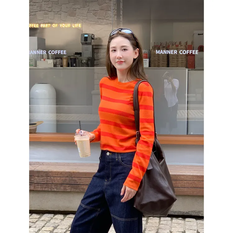 Players Handbook《落日大道》羊毛混纺针织时尚条纹毛衣PH3109