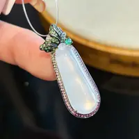 VISING珠宝天然A货翡翠吊坠（缅）18k金镶嵌914