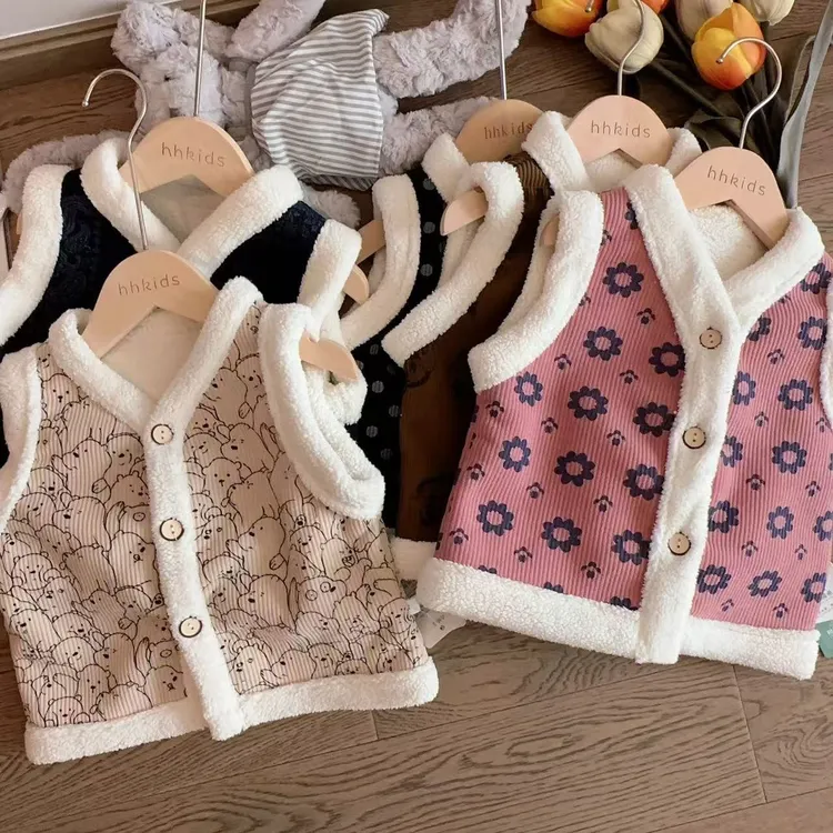 2025秋冬保暖加绒马甲外穿儿童马甲女童男童宝宝保暖坎肩秋冬马夹